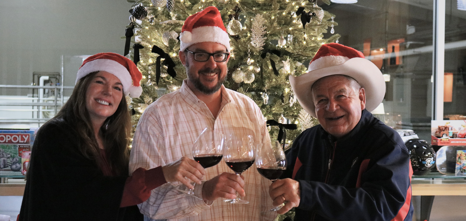 Vintners and Josh baker at Holiday Giving Celebration